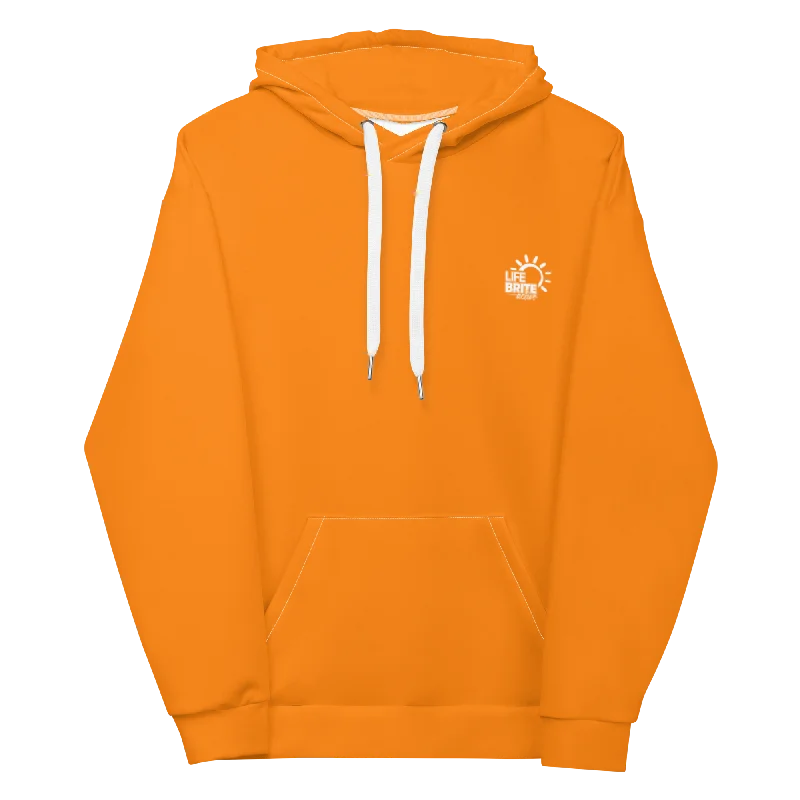 Frost Unisex Recycled Hoodie - Outrageous Orange Hoodie with Sequins Glamorous Eye-catching