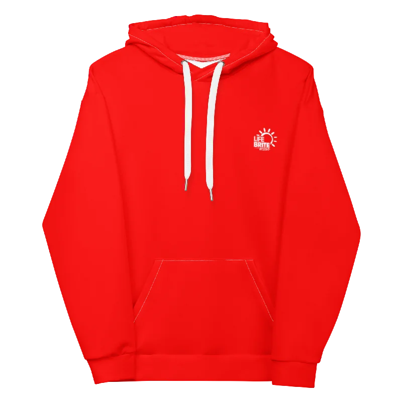 Frost Unisex Recycled Hoodie - Radiant Red Hoodie with Color Block Contrast Stylish