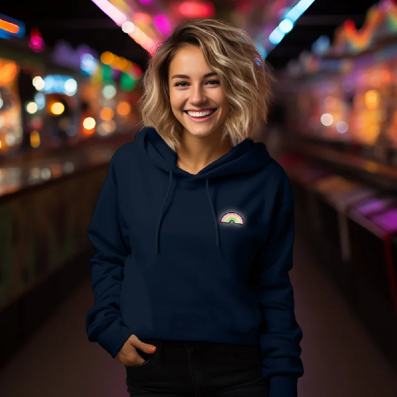 Dalix Rainbow Cropped Hoodie (Glow in the Dark) Hoodie with Slim Fit Tailored Modern
