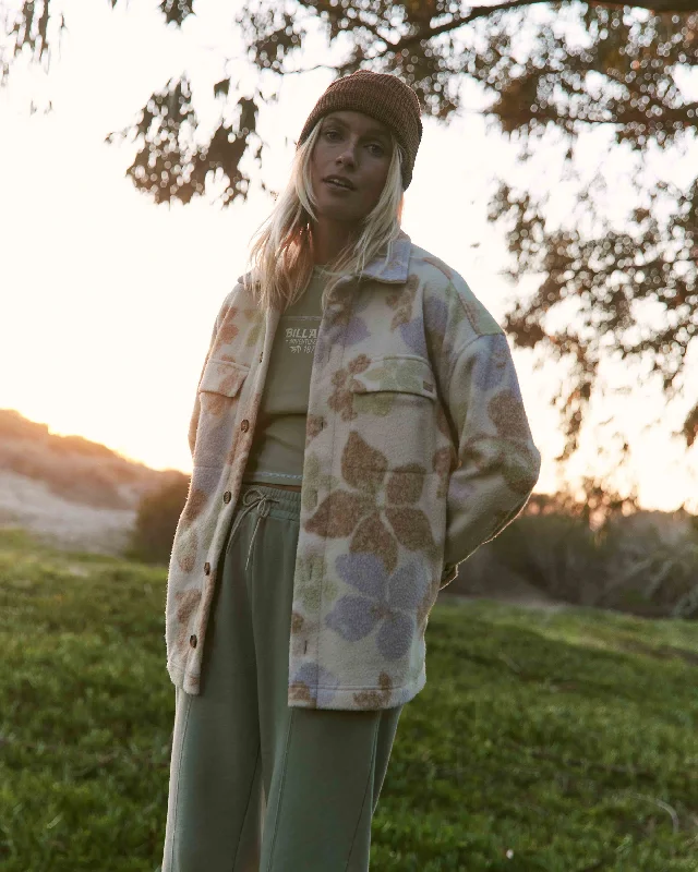 Happy Camper Shacket Button Sweater - Summer Rain Layered Multi-layer Single Layer