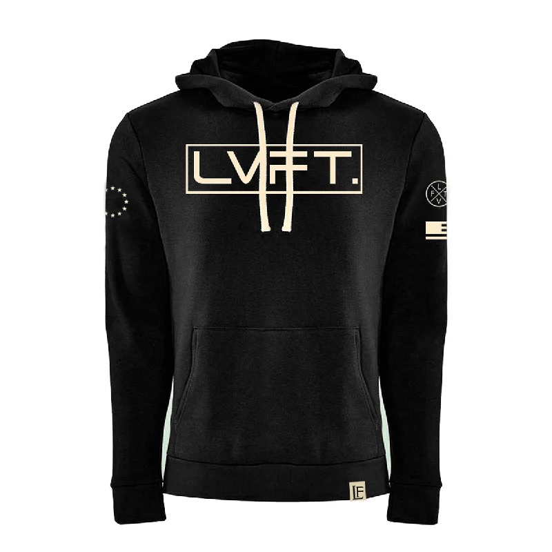 International II Hoodie - Black Hoodie with Button Placket Classic Preppy