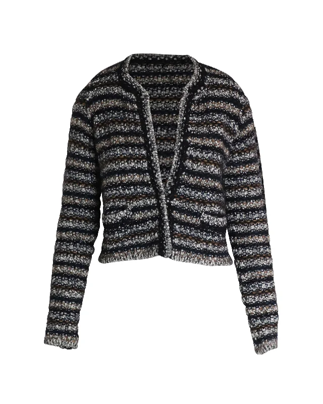 Isabel Marant Striped Plunge Neckline Sweater in Multicolor Wool Long Sweater Short Sweater Cropped Sweater Isabel Marant Striped Plunge Neckline Sweater in Multicolor Wool Long Sweater Short Sweater Cropped Sweater