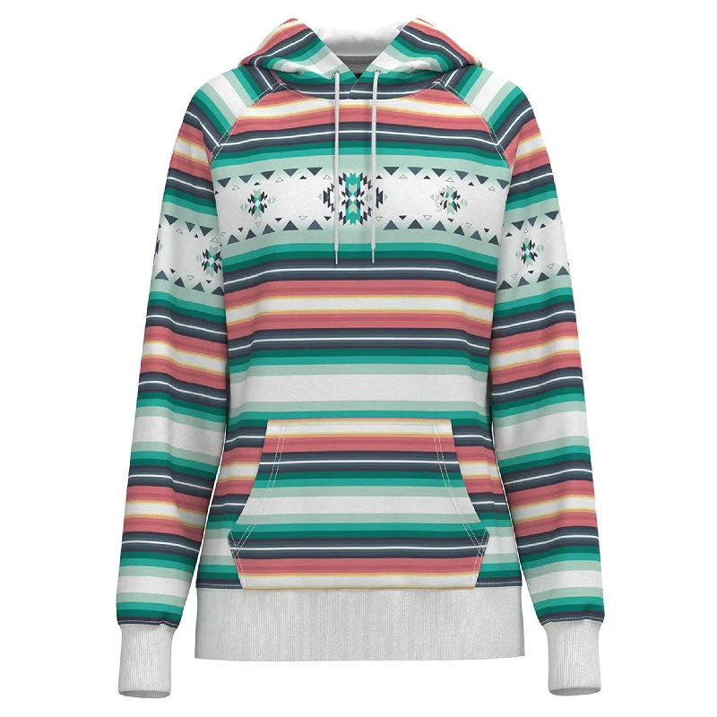 Hooey Ladies "Mesa" Serape Pattern Hoodie Hoodie with Neon Bright Vibrant