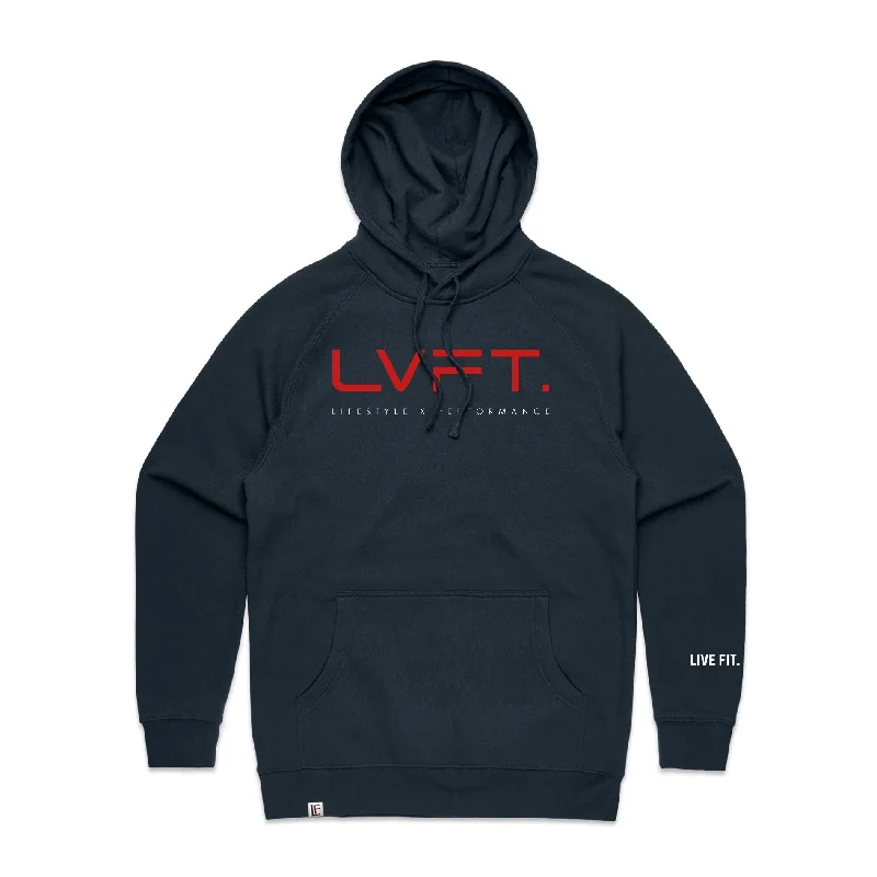 Lifestyle Hoodie - Navy / Red Hoodie with Magnetic Closure Innovative Modern