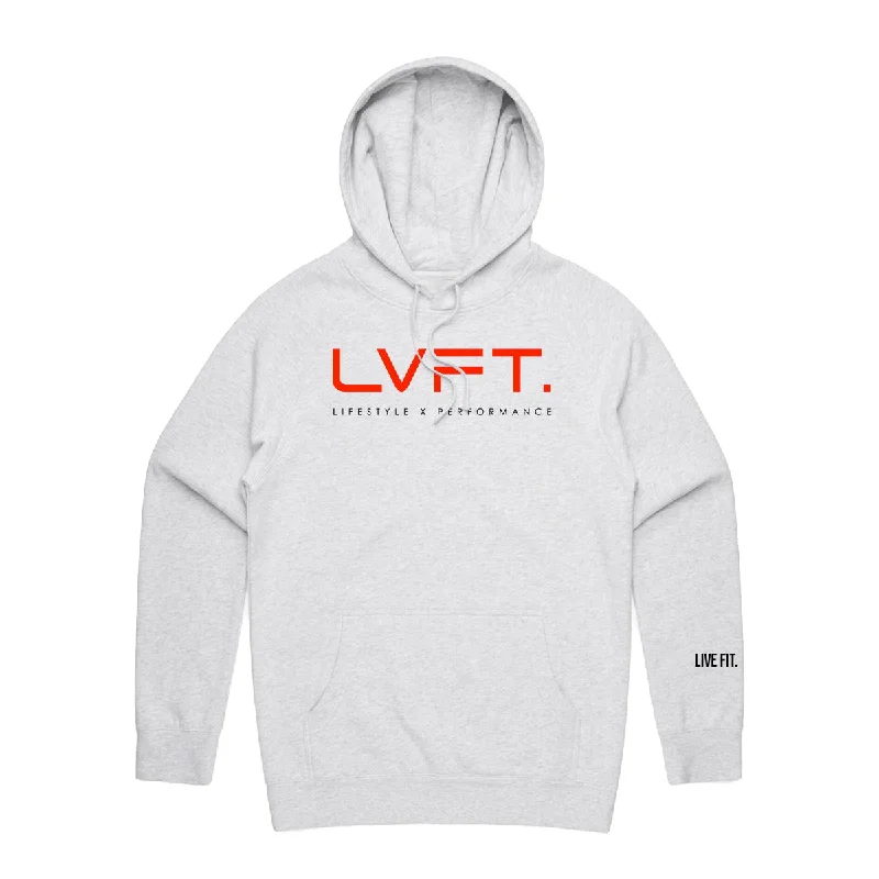 Lifestyle Hoodie - White Heather Hoodie with Tied Waist Feminine Flattering