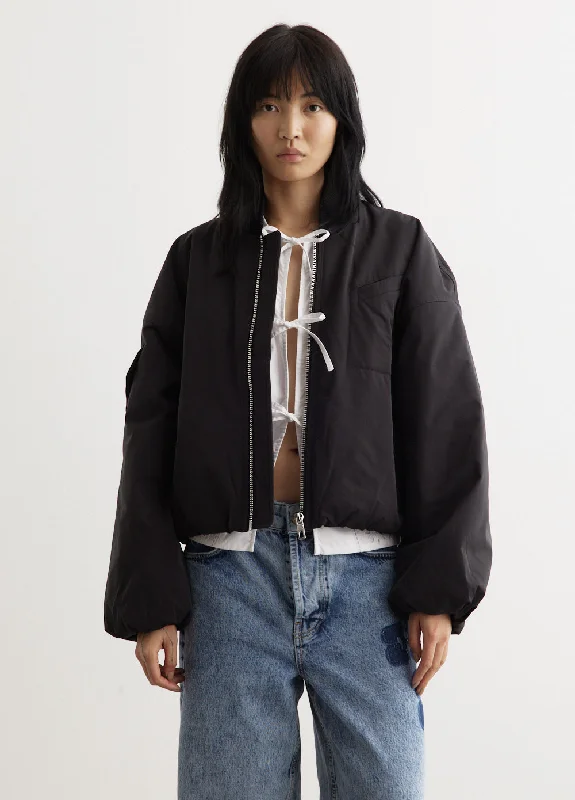 Light Twill Oversized Short Bomber Jacket Satin Jacket Silk Jacket Chiffon Jacket