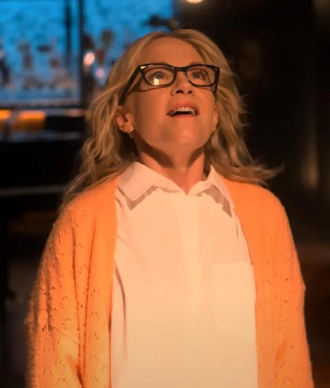 Lucifer Season 6 Linda Martin Sweater Striped Floral Plaid