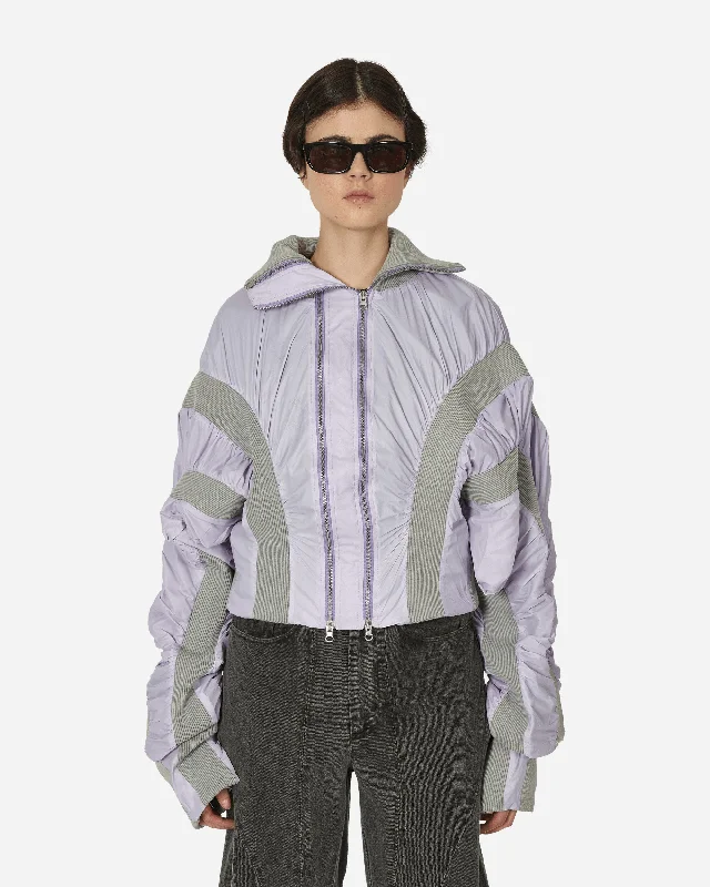 Naiad Bomber Jacket Smokey Violet Tiered Jacket Buttoned Jacket Zippered Jacket