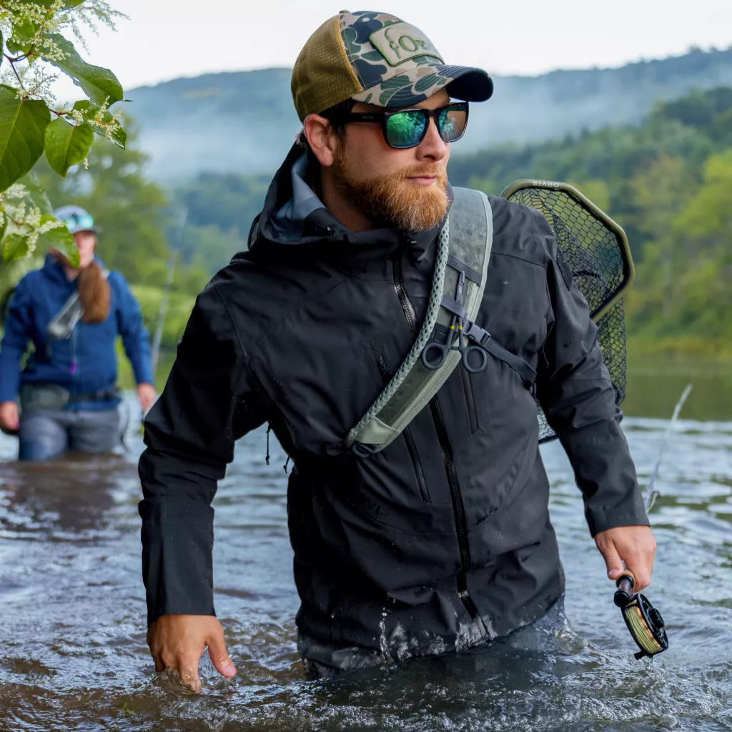 Orvis Pro Fishing Jacket Boat Neck Shawl Collar Notched Collar