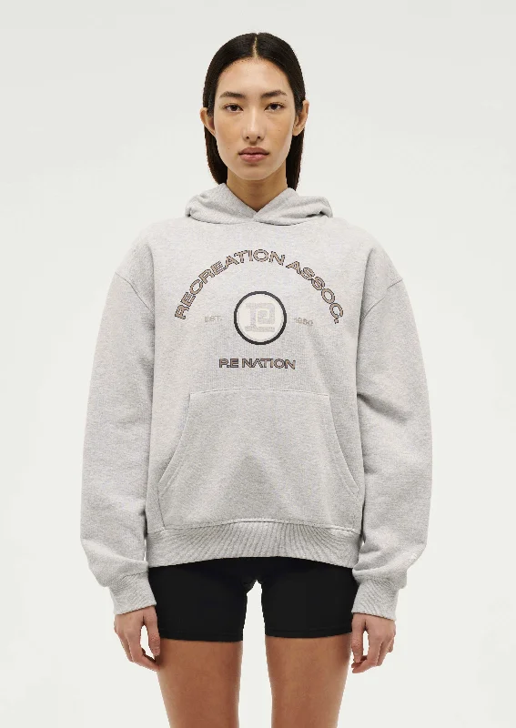 OUTFIELD HOODIE IN GREY MARLE Hoodie with Half-Zip Sporty Casual