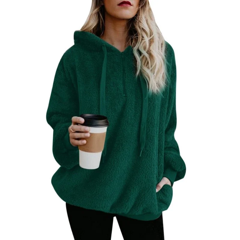 Oversized Fleece Hoodie Hoodie with Relaxed Fit Easy Casual