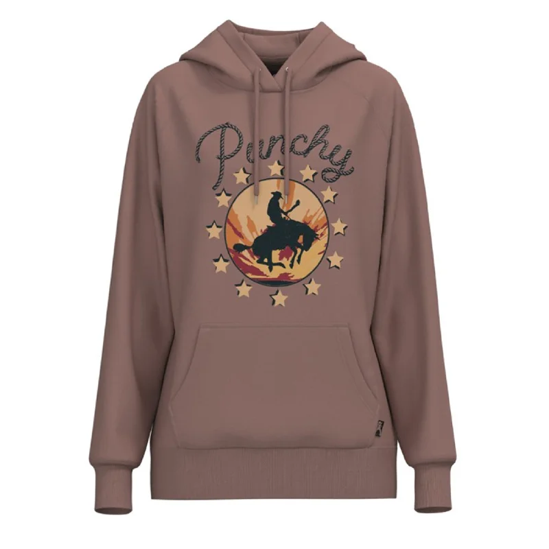 Hooey Women's Punchy Pink Hoodie Hoodie with Rhinestones Sparkly Elegant