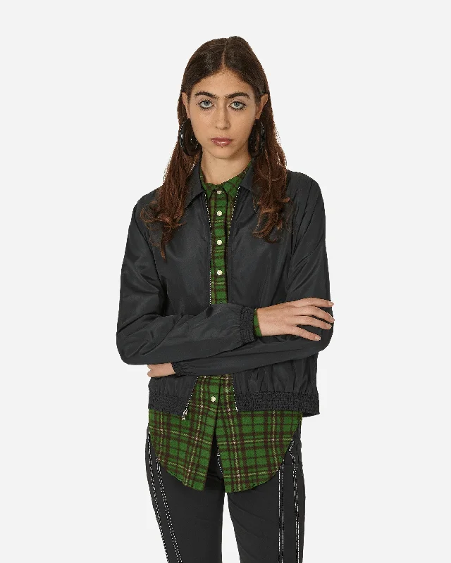 Doberman Bomber Jacket Black Zippered Front Buttoned Front Snap Front
