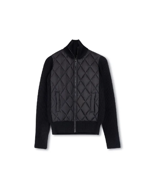 Puffer And Knit Jacket Striped Jacket Polka Dot Jacket Floral Jacket