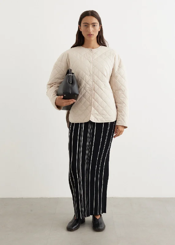 Quilted Jacket Stand-Up Collar Roll-Neck Collar Turtle Neck