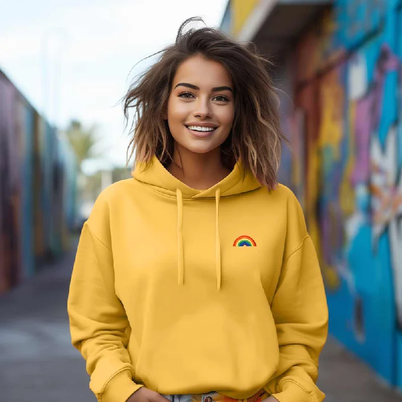 Dalix Rainbow Cropped Hoodie Zip Hoodie Drawstring Kangaroo Pocket