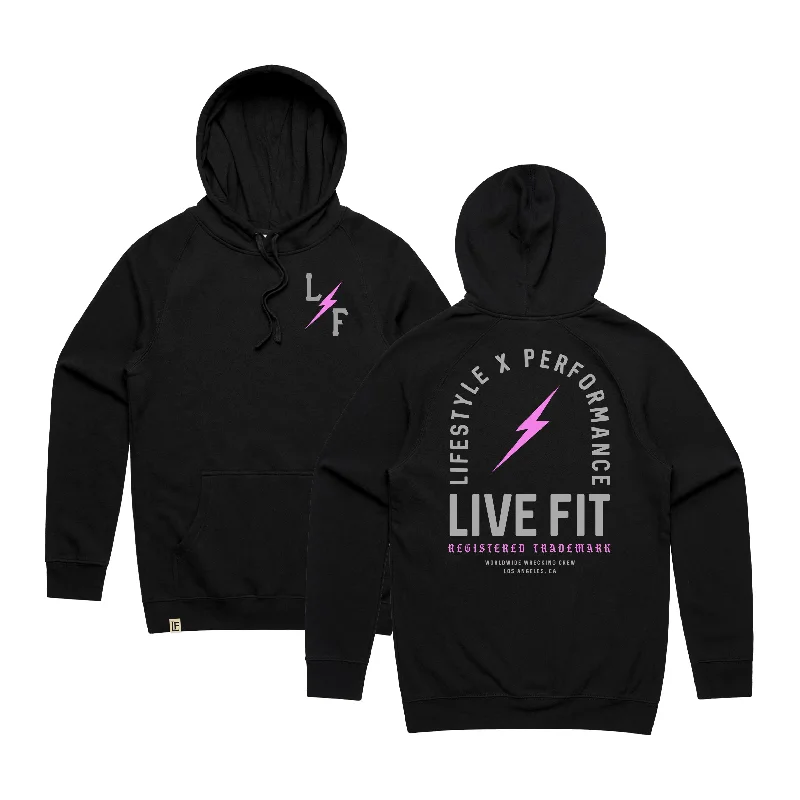RT Bolt Hoodie - Black / Pink Hoodie with Earth Tones Natural Calm