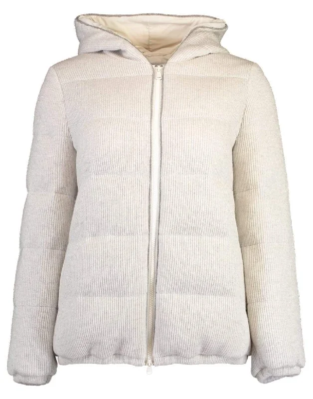 Ribbed Goose Down Padded Jacket Mesh Jacket Canvas Jacket Denim Jacket