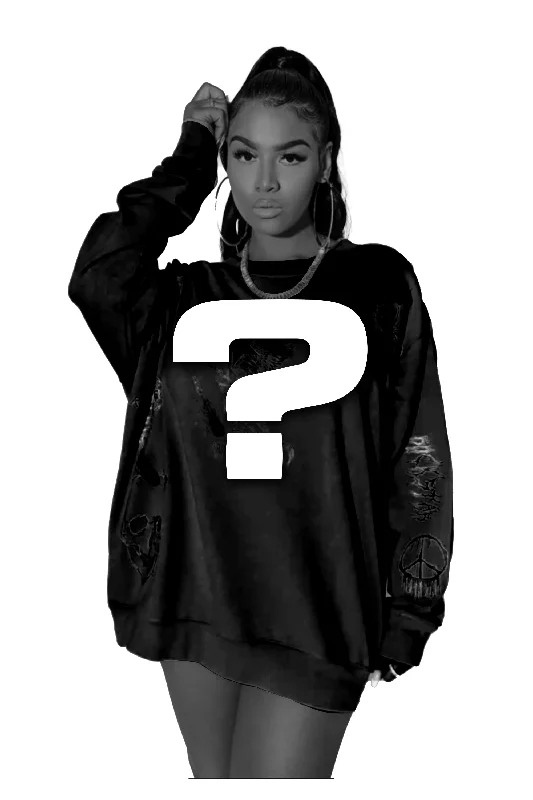 Womens Mystery Sweatshirt Hoodie with Embroidery Detailed Premium