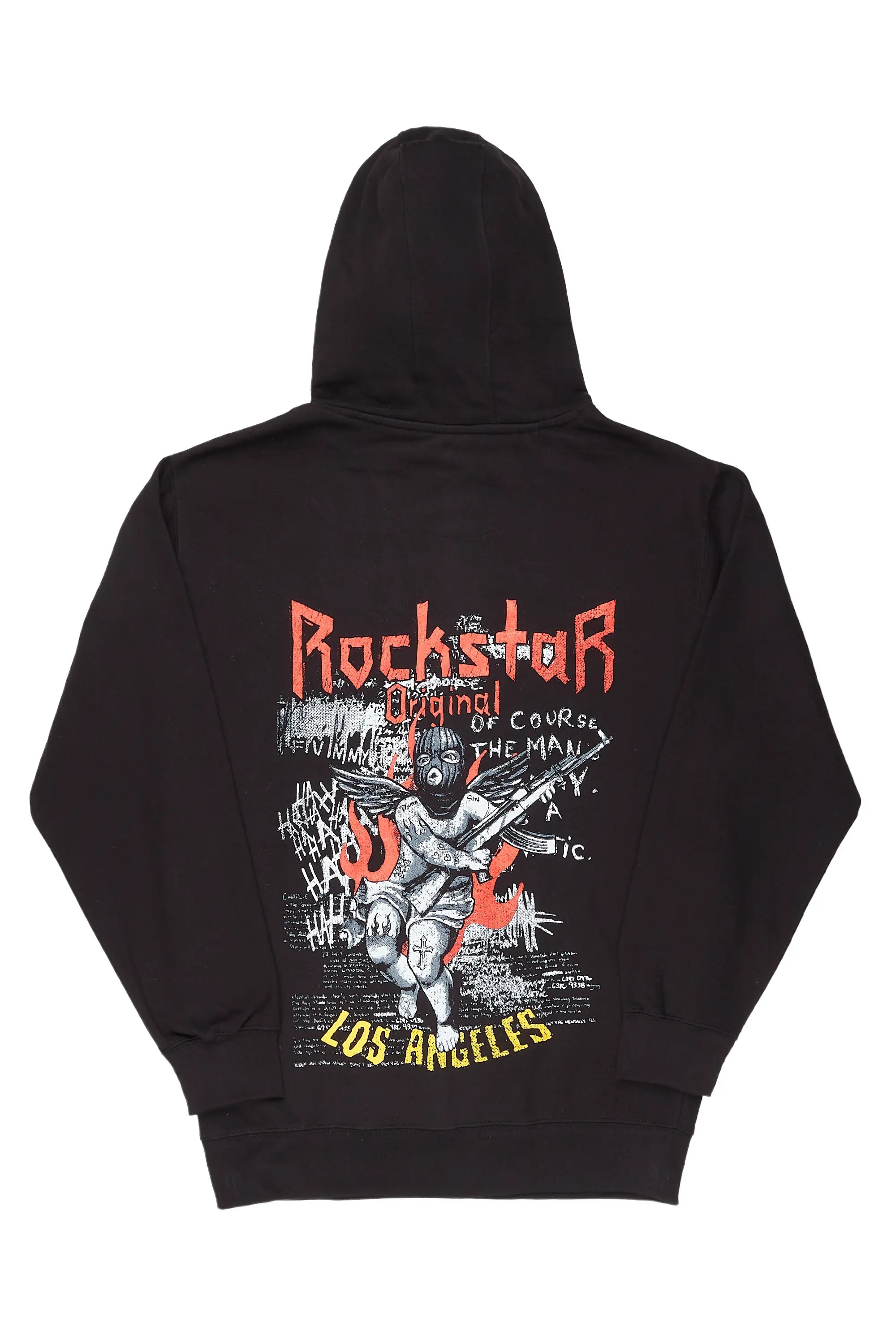 Ivana Black Oversized Hoodie Hoodie with Patch Decorative Personalized