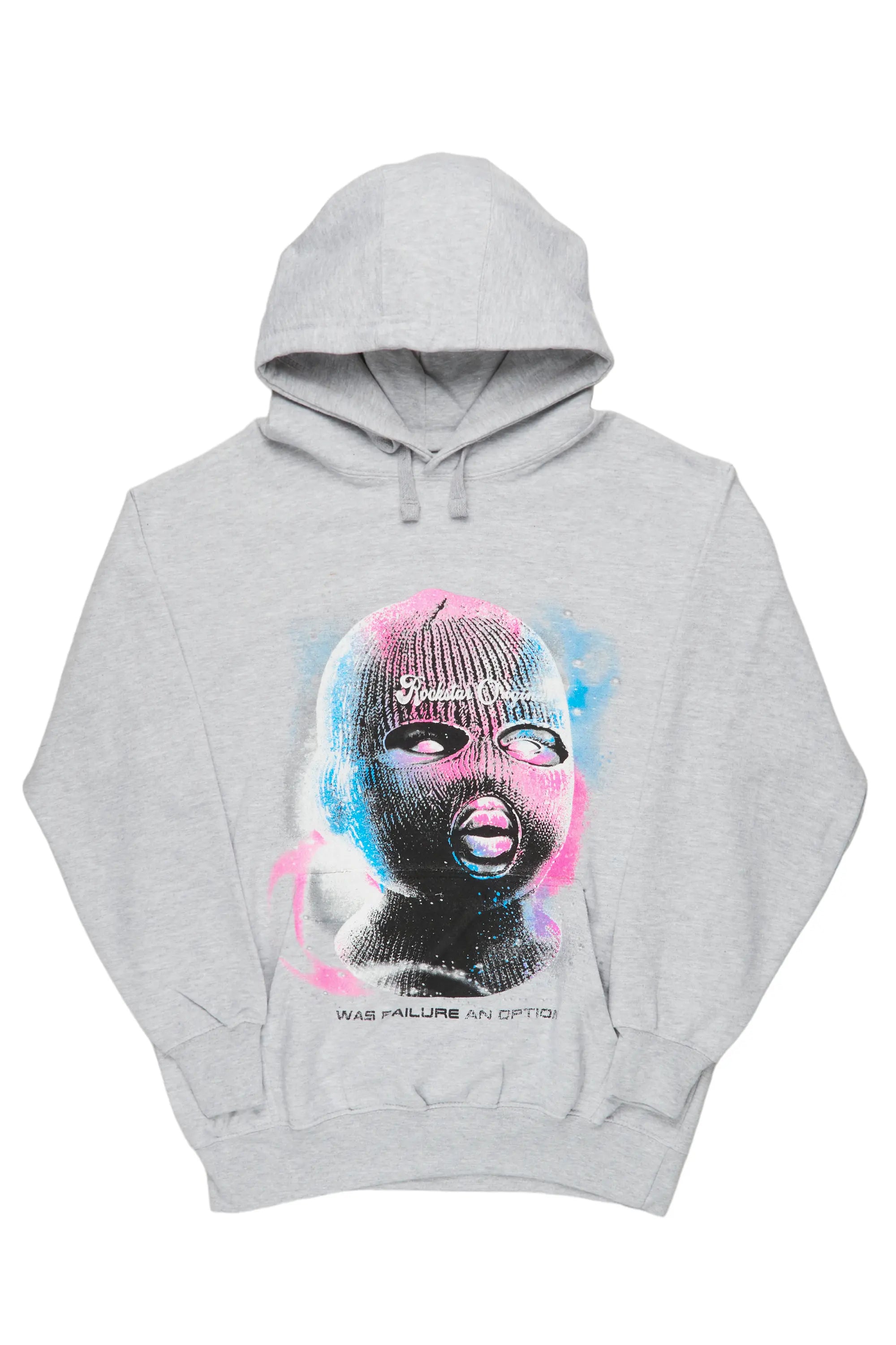 Cheyanne Heather Grey Oversized Hoodie Hoodie with Patch Decorative Personalized