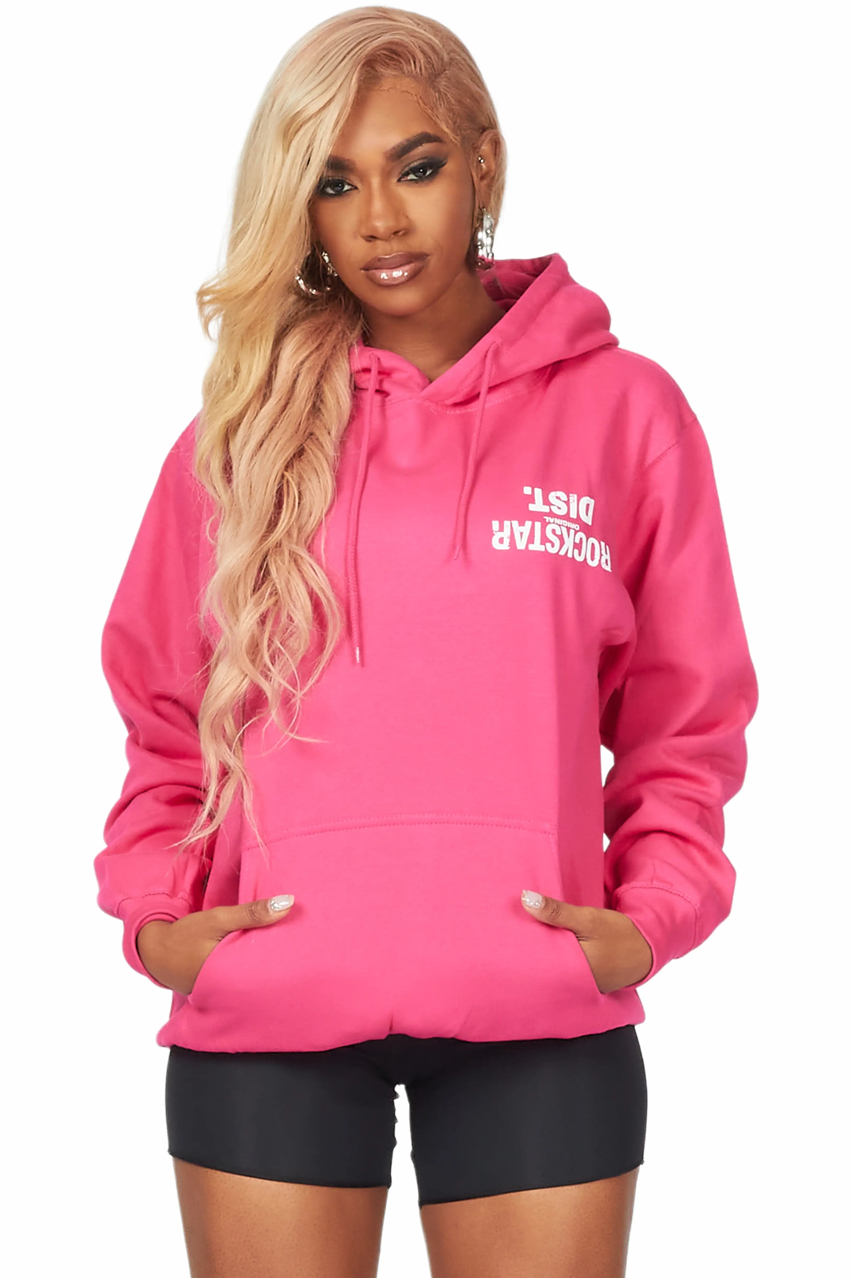 Kelita Fuchsia Oversized Hoodie Hoodie with Slim Fit Tailored Modern