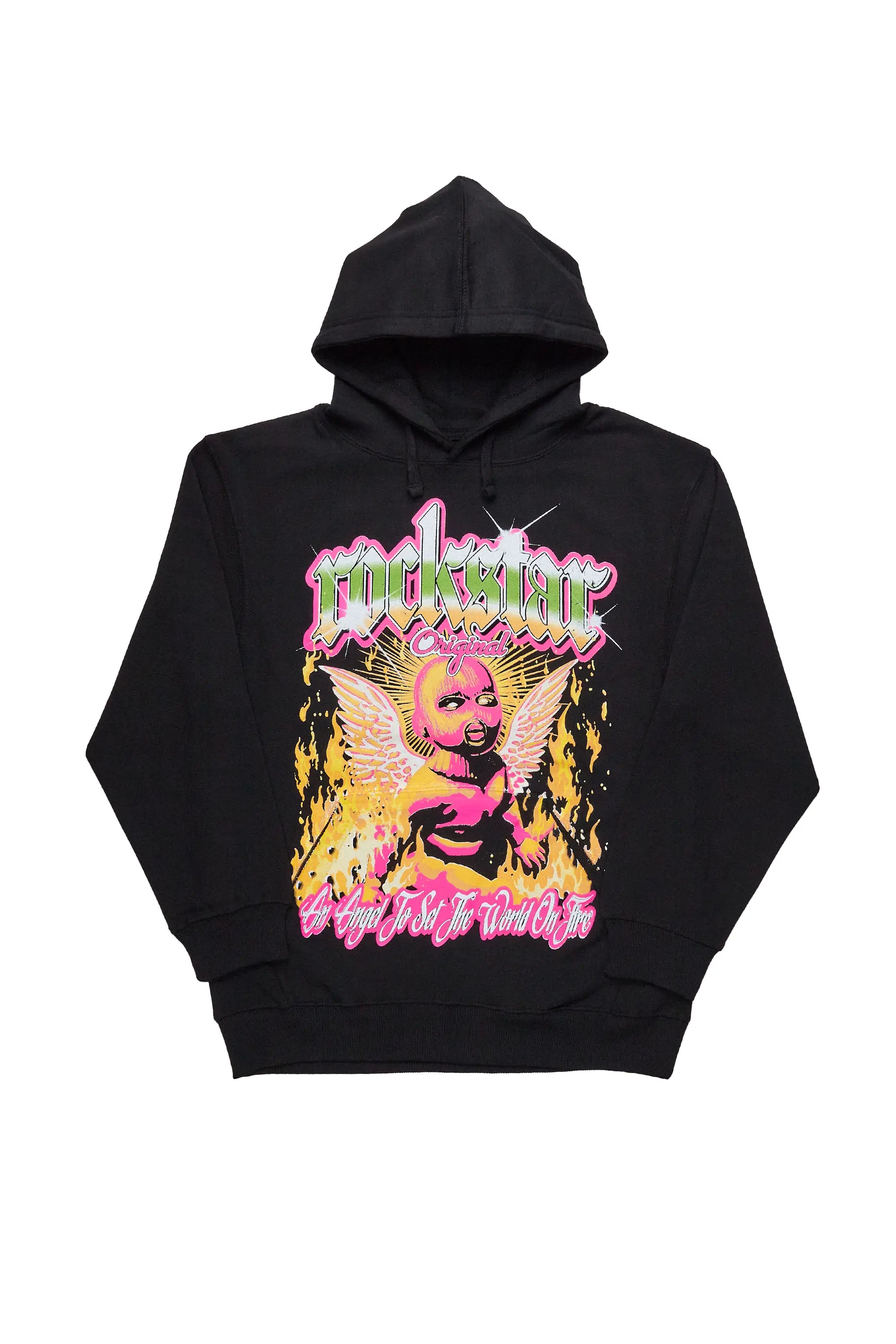 Sarayha Black Oversized Hoodie Hoodie with High Neck Warm Protective