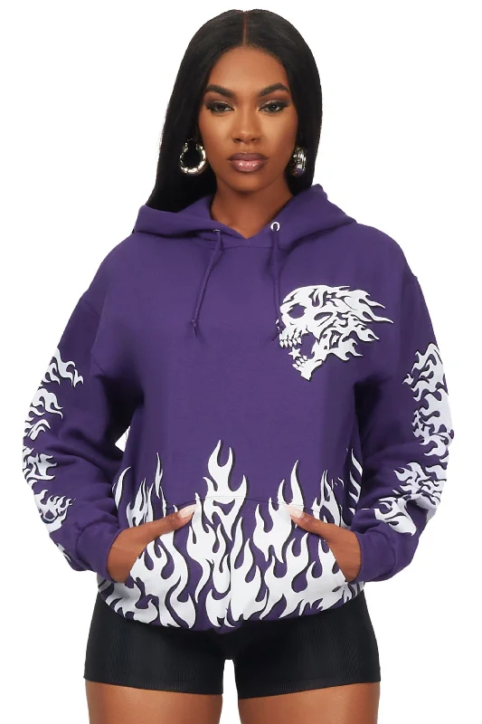 Cordajah Purple Oversized Hoodie Hoodie with Pastel Soft Subtle