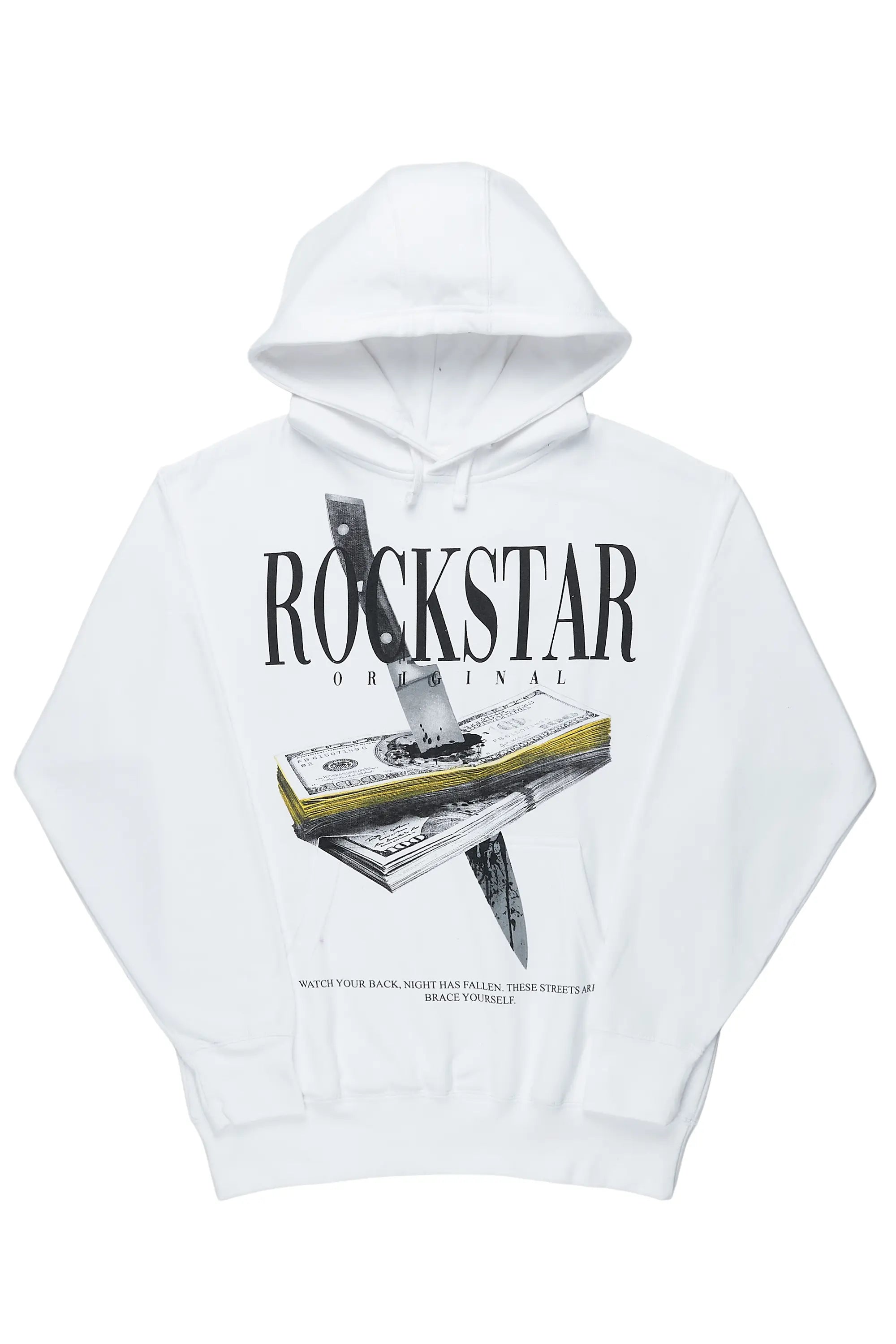 Sheridan White Oversized Hoodie Hoodie with Mock Neck Collared Structured