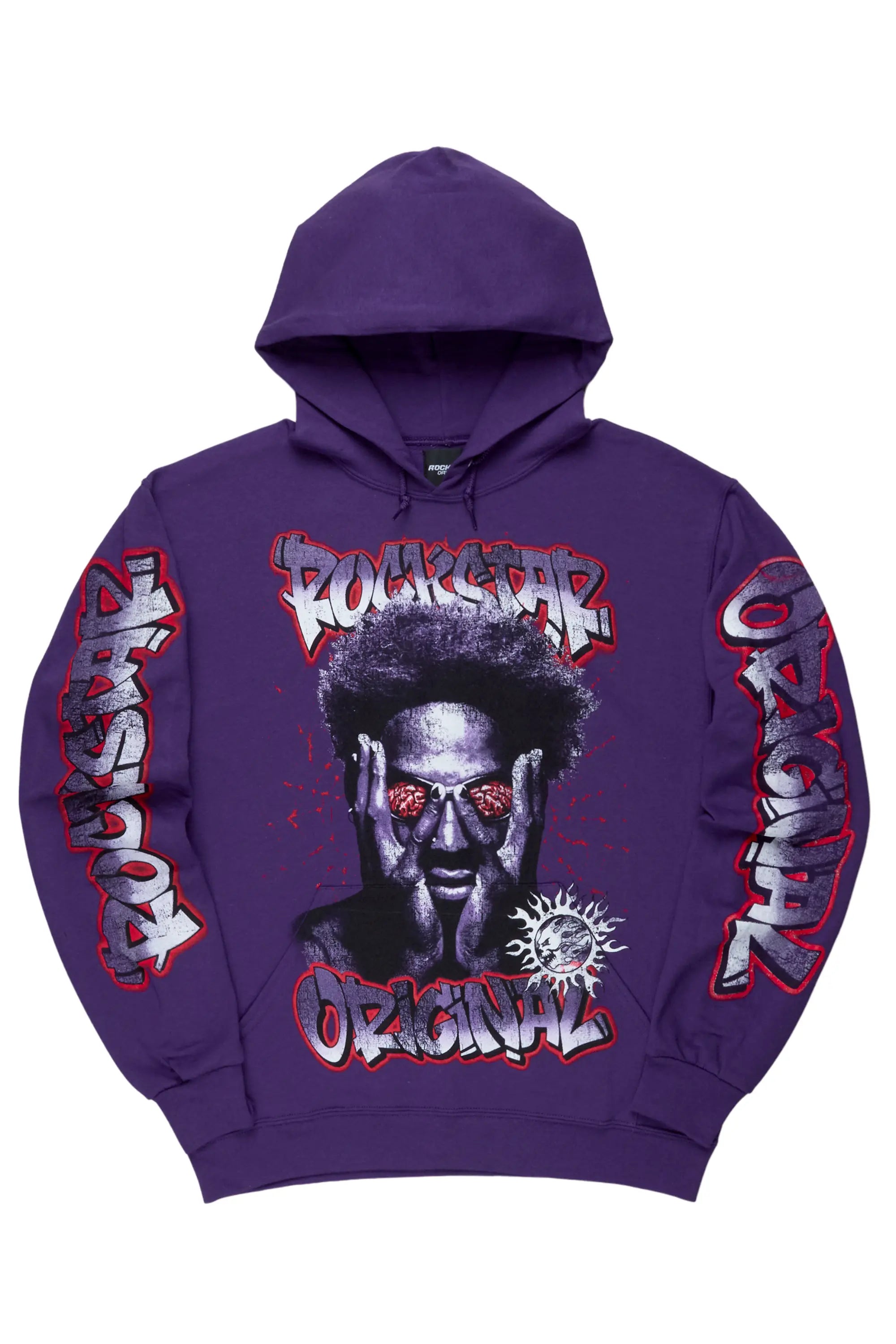 Shani Purple Oversized Hoodie Hoodie with Color Block Contrast Stylish