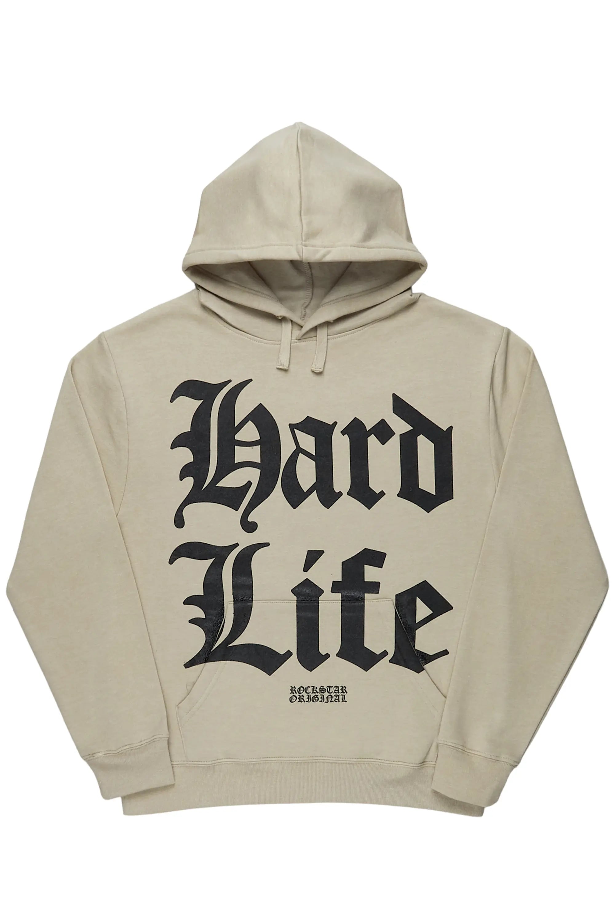 Aicha Beige Oversized Hoodie Hoodie with Illustration Artistic Creative