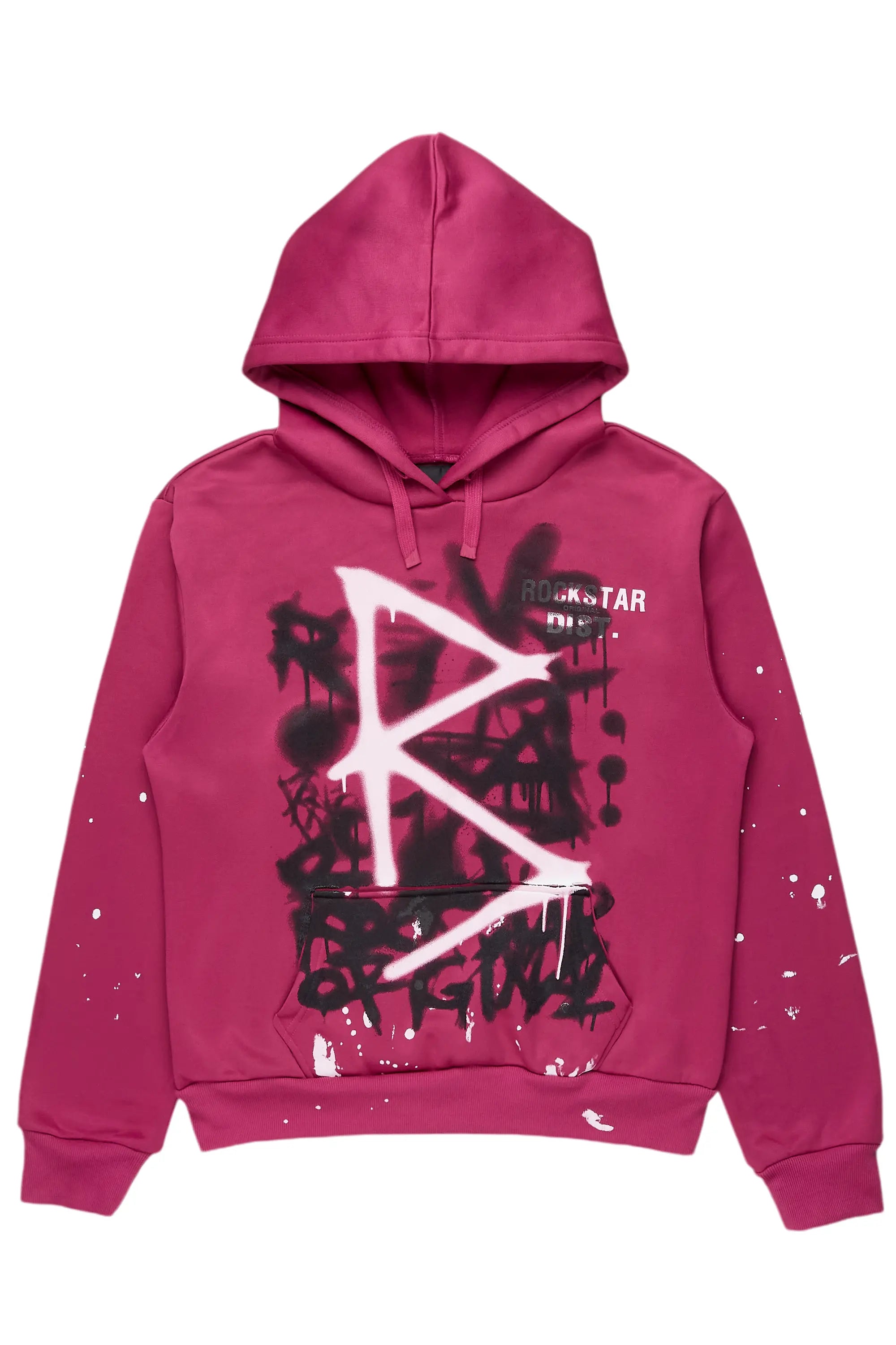 Nahomy Fuchsia Oversized Hoodie Hoodie with Hem Elastic Stretchable Comfortable