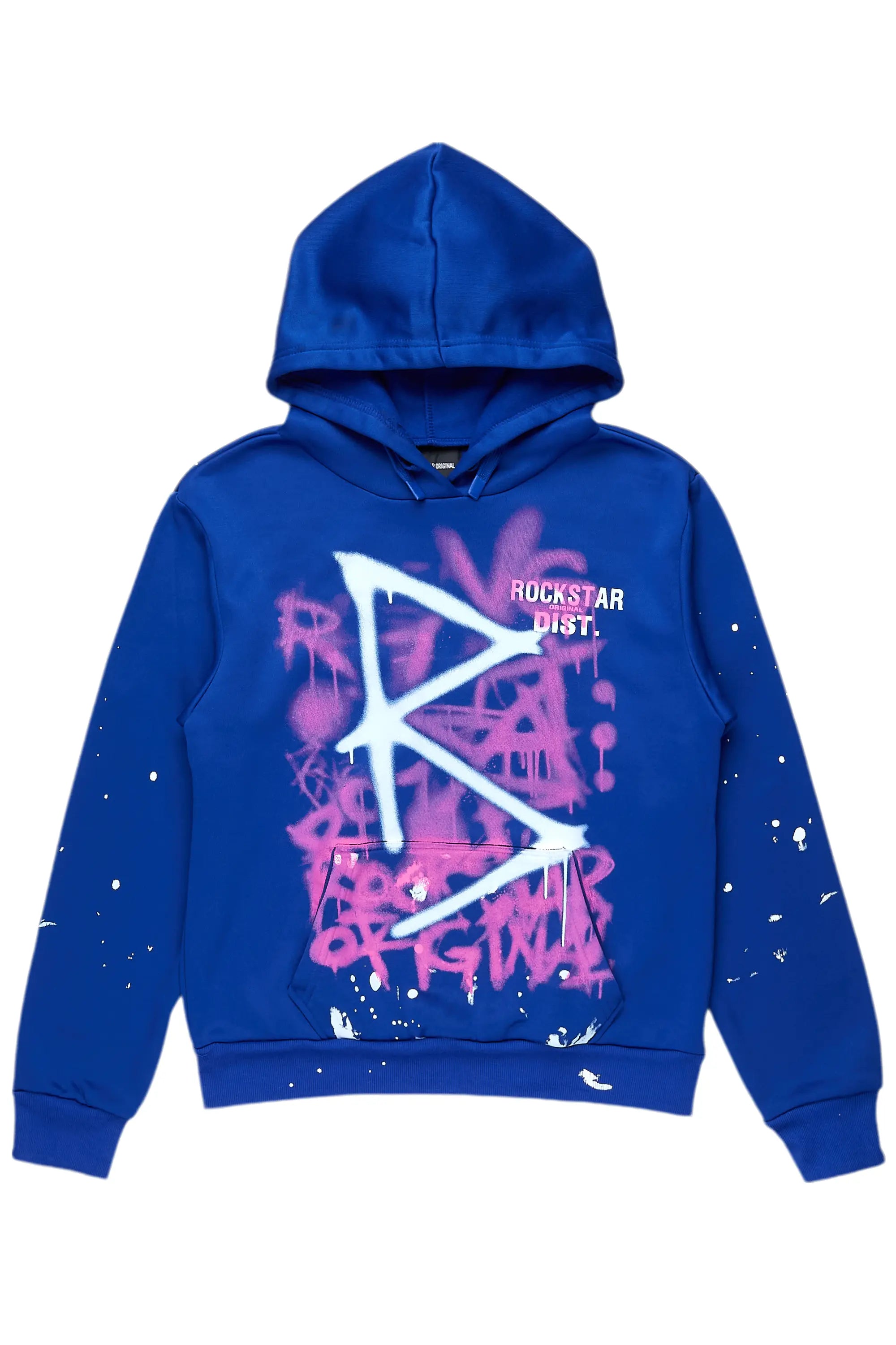 Nahomy Royal Blue Oversized Hoodie Hoodie with Tied Waist Feminine Flattering