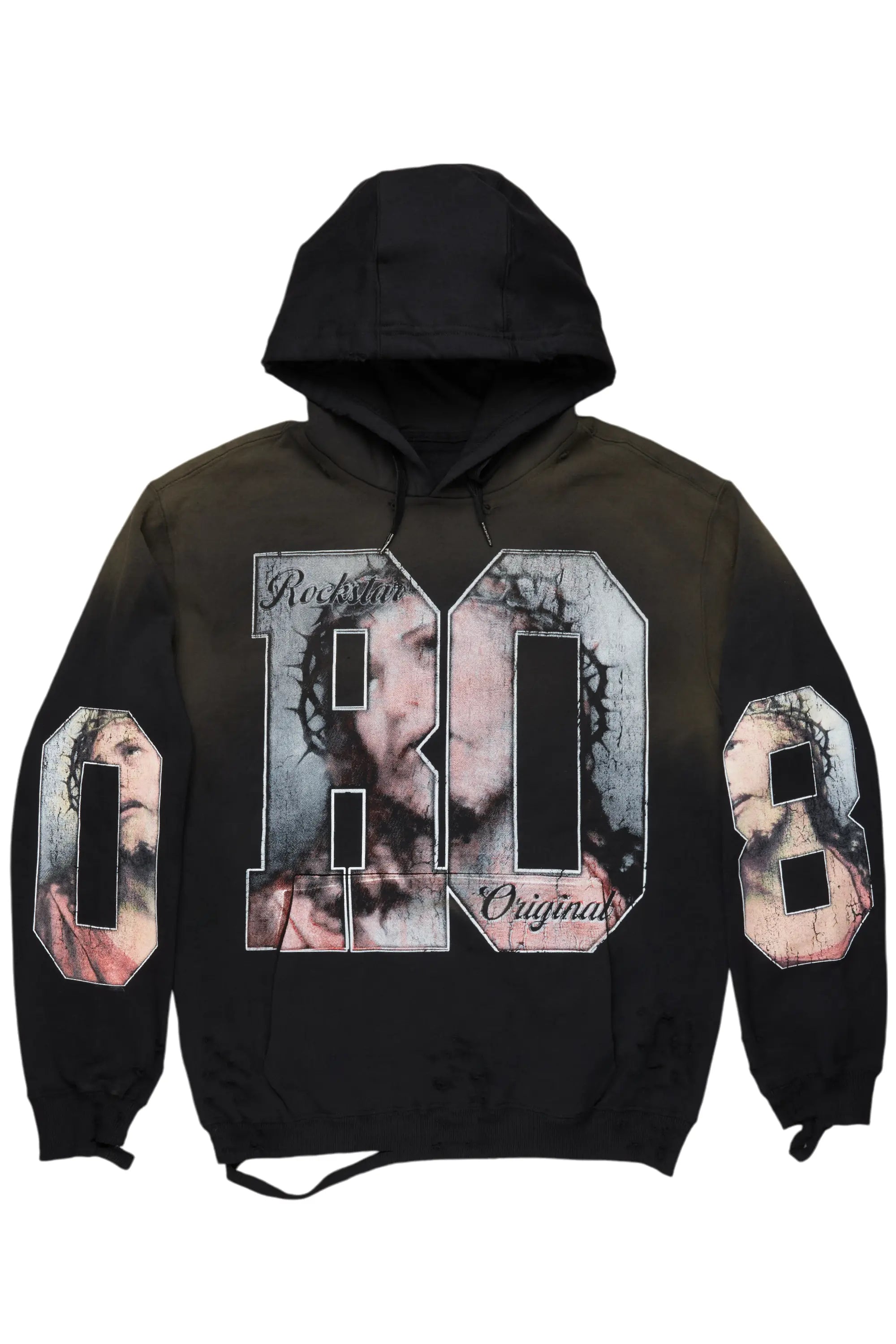 Kameron Black Oversized Hoodie Hoodie with Button Placket Classic Preppy