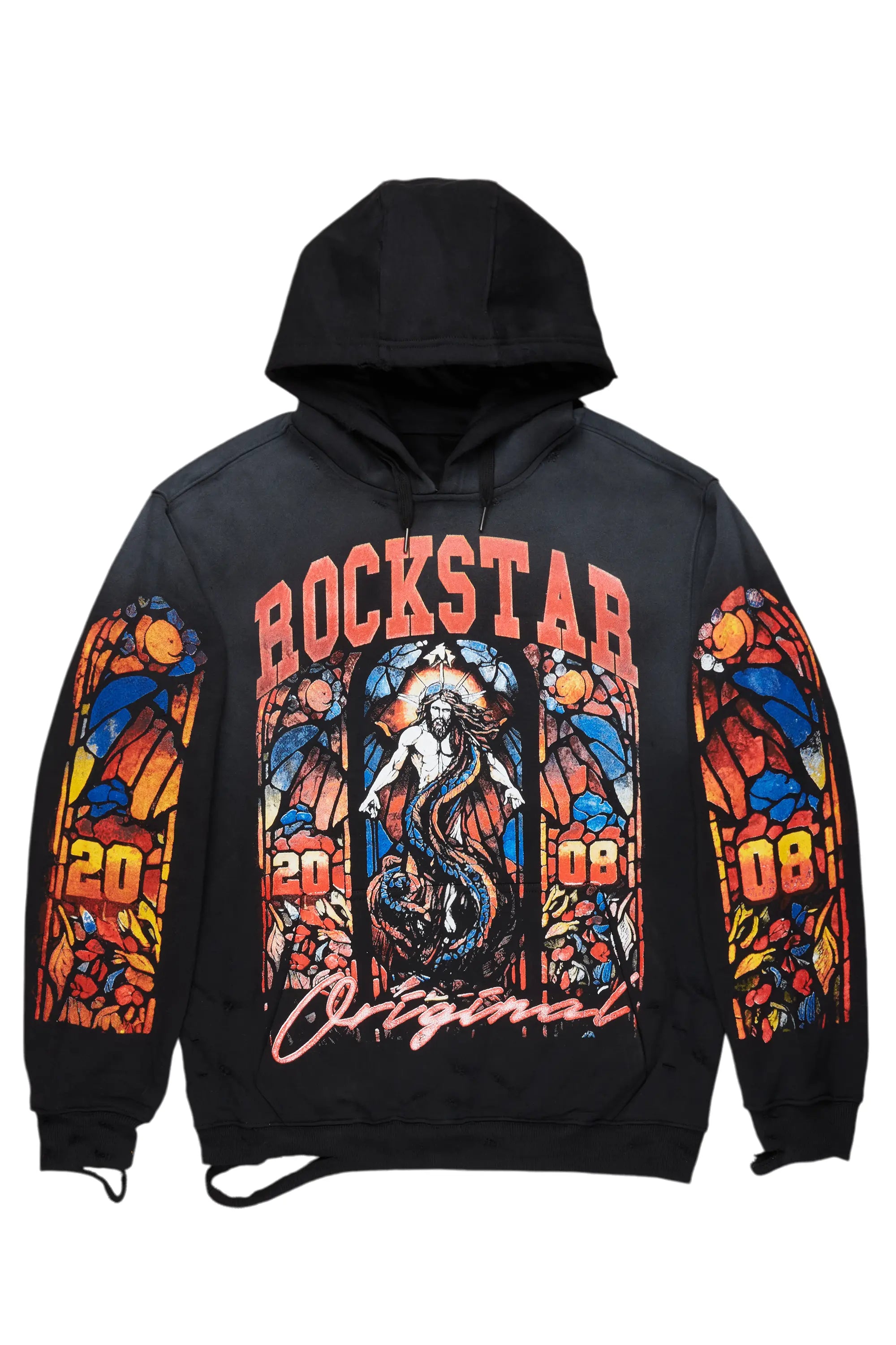 Vonkita Black Oversized Hoodie Hoodie with Full-Zip Functional Layering