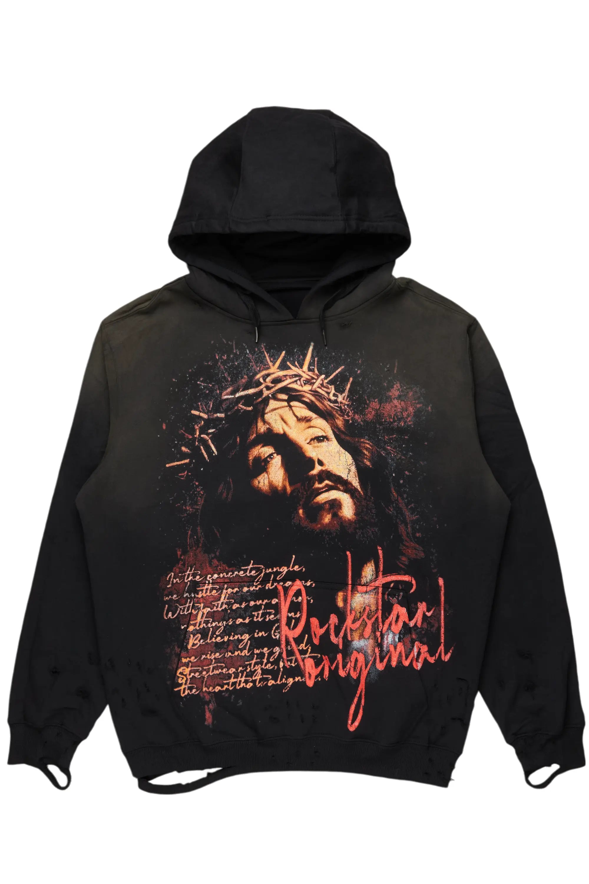 Tatyanna Black Oversized Hoodie Hoodie with Turtle Neck Cozy Winter