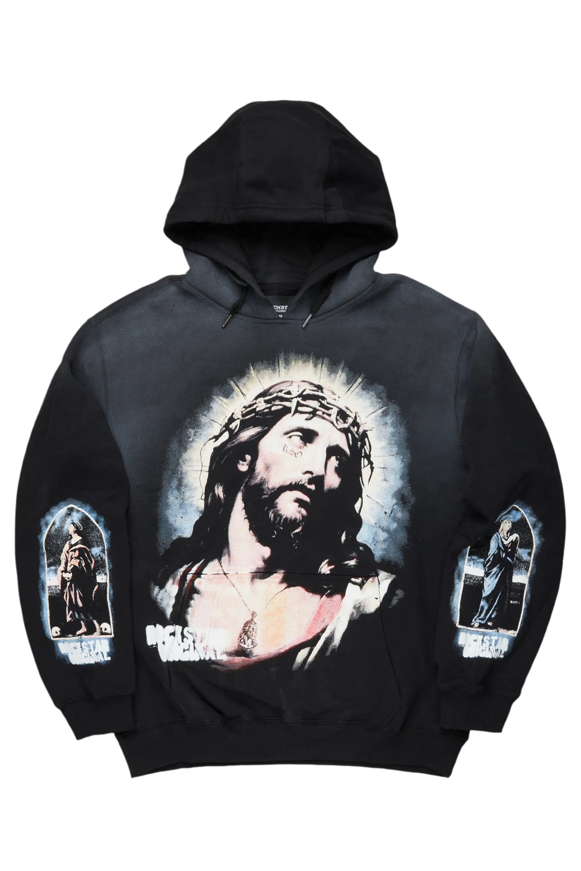 Oleatha Black Oversized Hoodie Hoodie with Zipper Placket Modern Functional