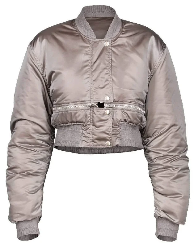 Soft Nylon Cropped Zip Bomber Jacket Striped Jacket Polka Dot Jacket Floral Jacket