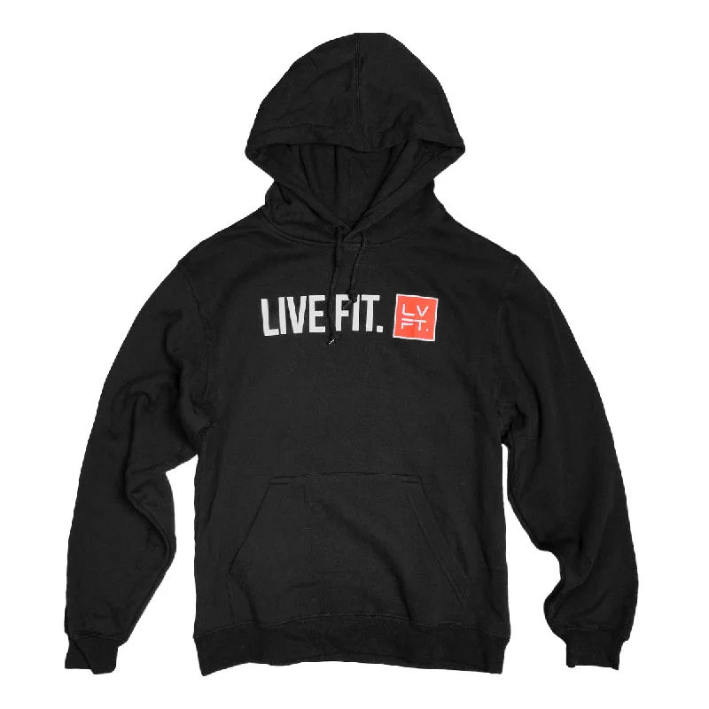 Stacked Womens Hoodie - Black/Infrared Hoodie with V-Neck Classic Versatile