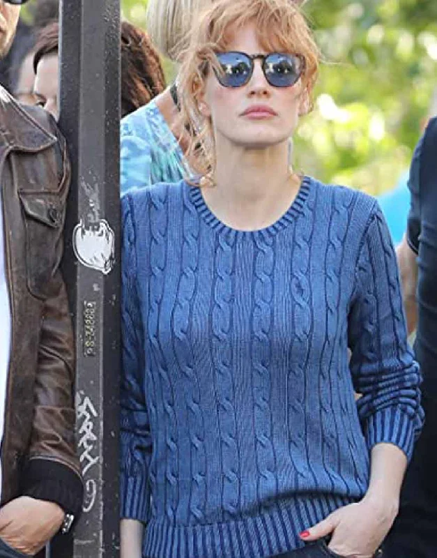 The 355 Jessica Chastain Sweater Chenille Blend Fleece Blend Nylon Blend