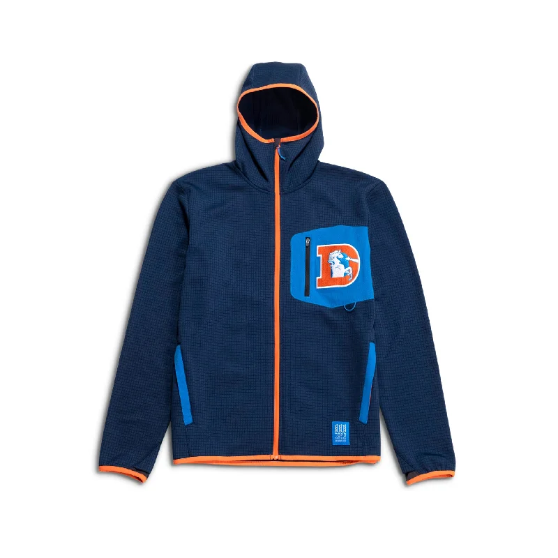 Topo Designs x Denver Broncos Global Midlayer Hoodie Hoodie with Snap Buttons Easy Quick