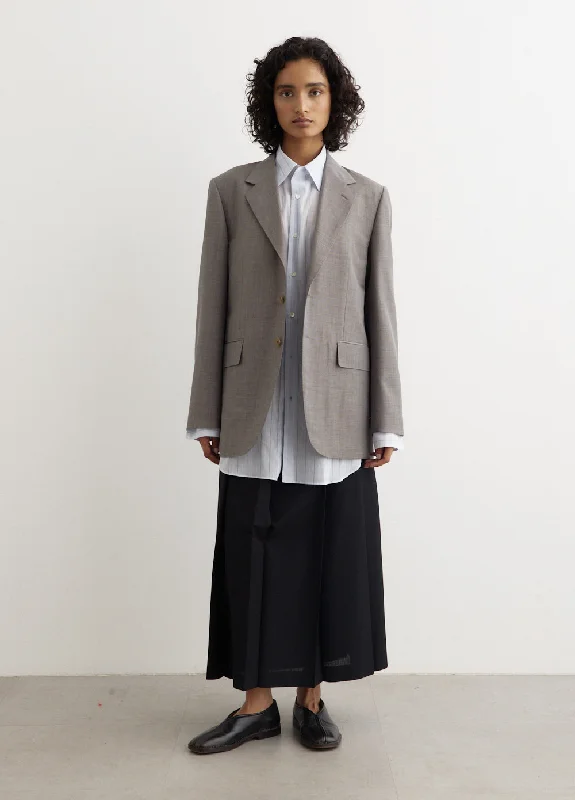 Tropical Wool Kid Mohair Jacket Oversized Jacket Tailored Jacket Straight Jacket
