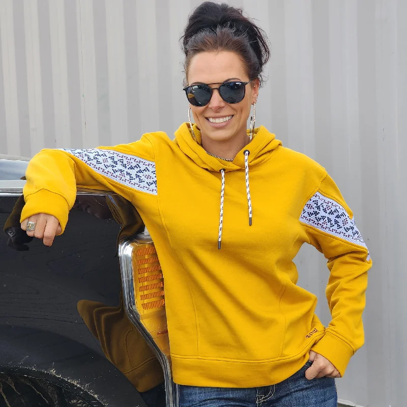 Cruel Girl Women's Gold Hoodie Hoodie with Raw Hem Edgy Unfinished