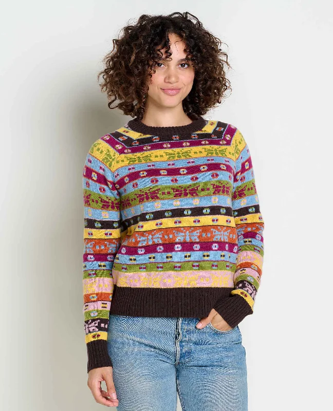 Women's Cazadero Crew Sweater Mesh Sweater Canvas Denim