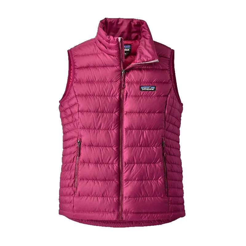 Women's Down Sweater Vest Real Fur Shearling Chenille