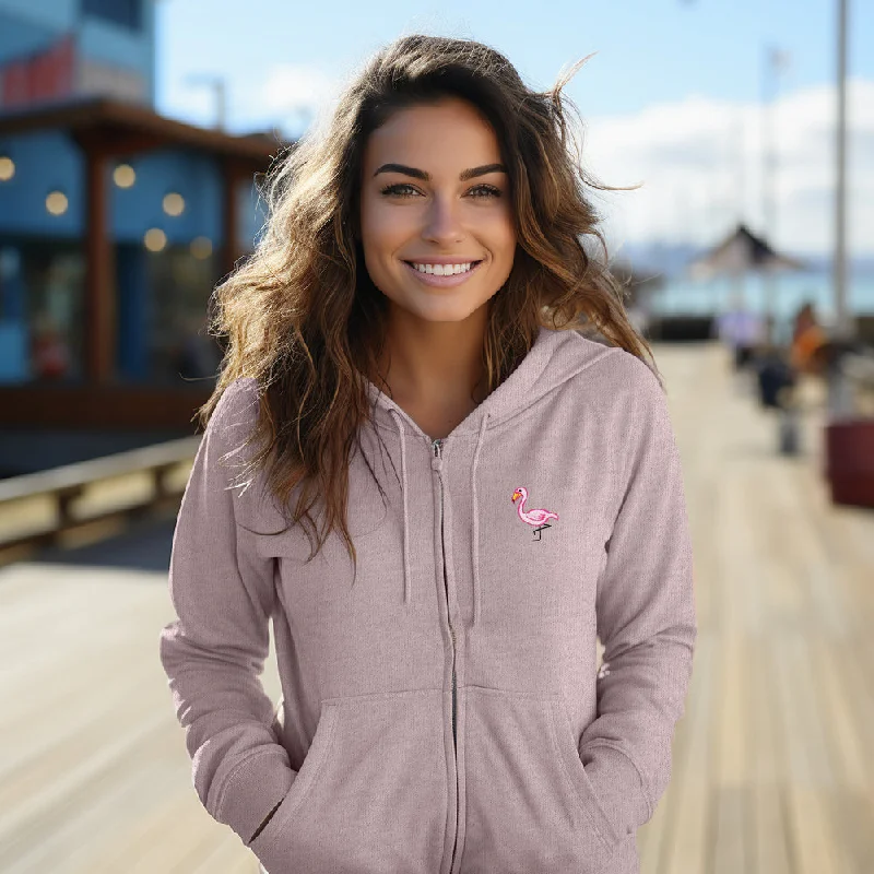 Dalix Flamingo Washed Zip Hoodie Hoodie with Mesh Breathable Sporty