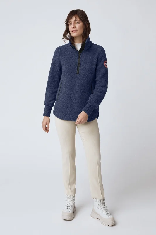 Womens Severn ½ Zip Sweater - Atlantic Navy Collared Crew Neck Turtle Neck