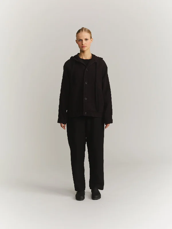WORKER HOODIE - WOOL COT - BROWN Hoodie Sweatshirt Pullover