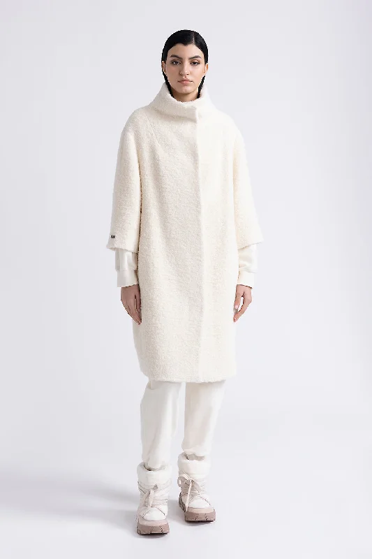 Bouclé wool and alpaca coat Casual Open-Front Coat