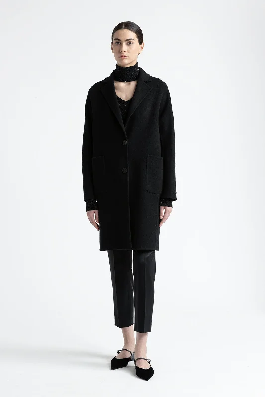 New wool and cashmere coat Long Hooded Anorak